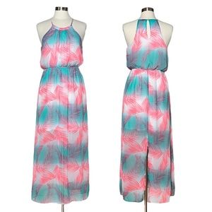 No Boundaries Tropical Sleeveless Maxi Dress
